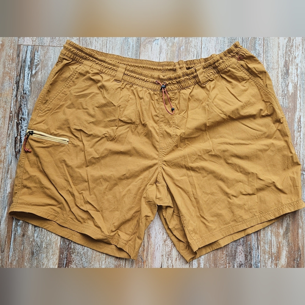 REI Trailmade Hiking Shorts Mens 8" XXL 5 Pocket Tan Drawstring 216256